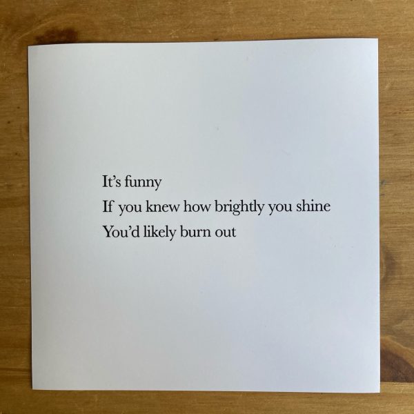 Print of the 'How brightly you shine' Note