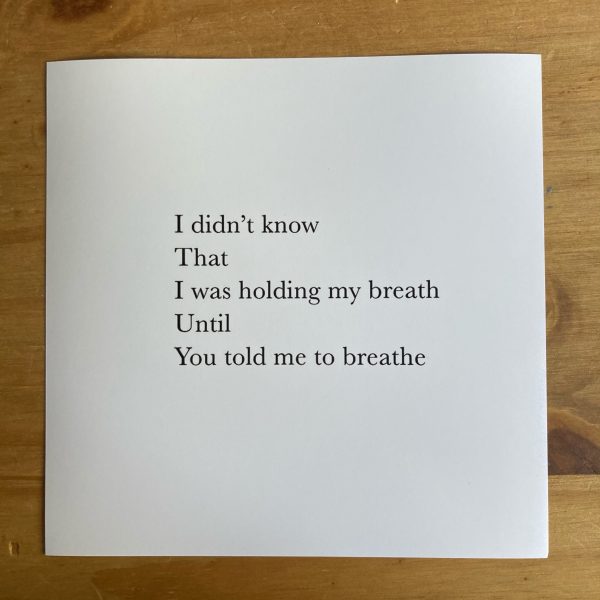 Print of 'Holding my breath' Note